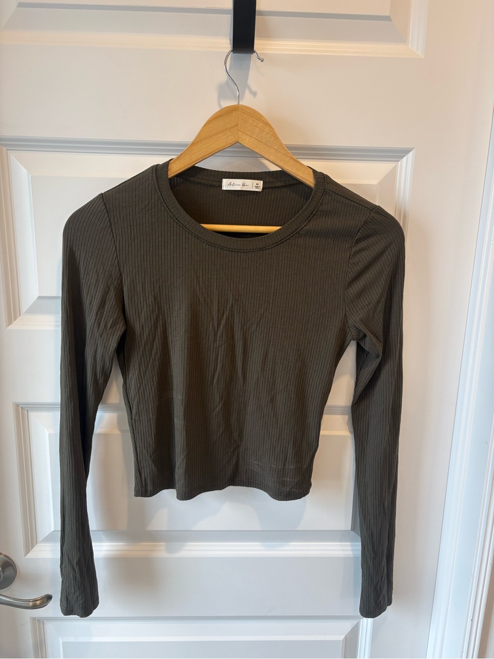 Active USA Ribbed Long Sleeve Top - Olive